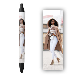 Noir Modèle minimaliste de stylo avec 1 photo personnal