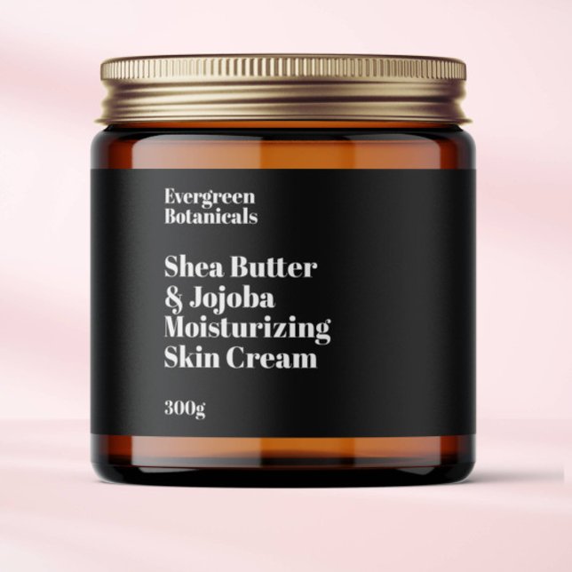 Noir moderne cosmétique imperméable étiquette (Créateur téléchargé)