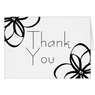 Noir moderne + Merci floral blanc 4.25x5.5