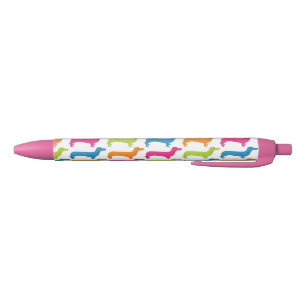Noir Motif de Saucisse-Chien de teckel sur le stylo