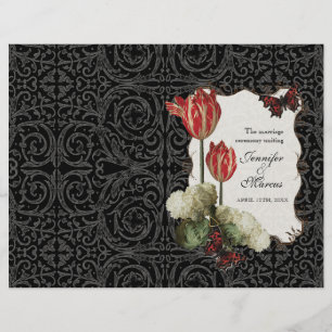 Noir n Crème Rouge Tulipe Damas - Programme de mar