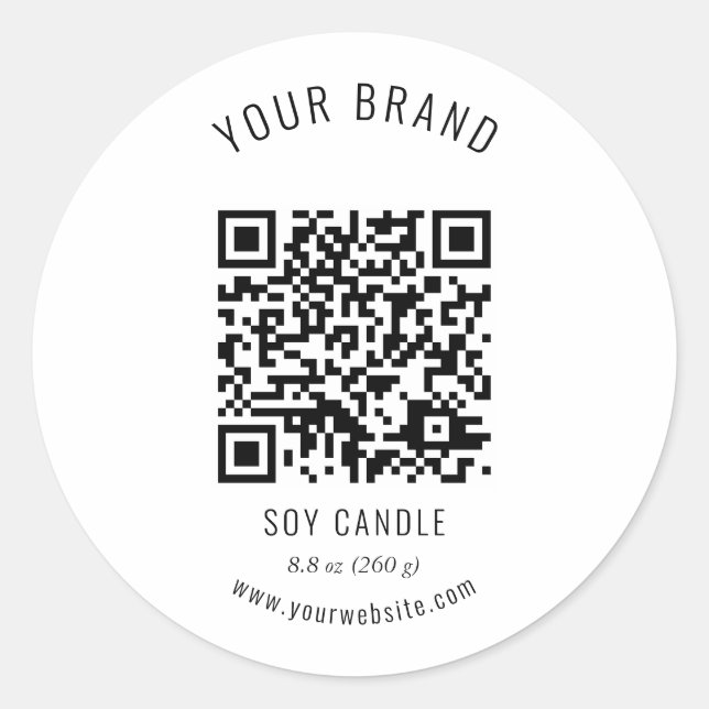 Noir neutre Code QR Marque Nom Étiquette du produi (Devant)