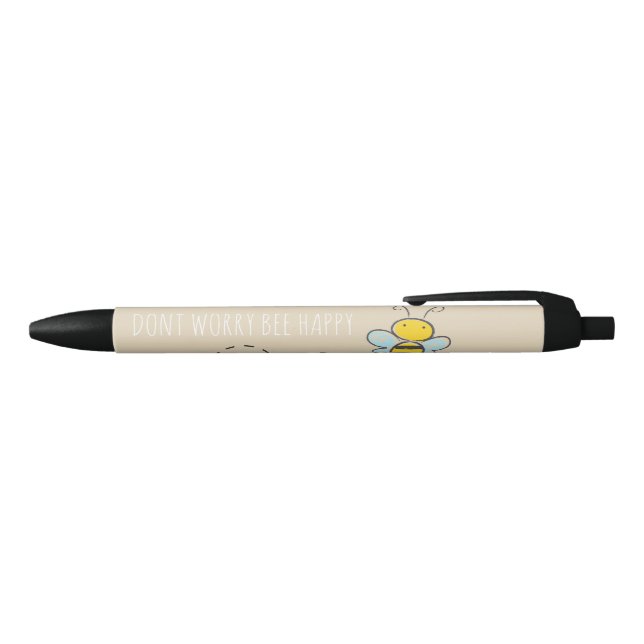 Noir "N'inquiétez pas le stylo heureux d'abeille" (Haut)