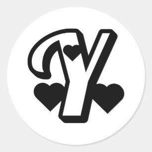 noir, Noir, corbeau, sable, lettre Y autocollants