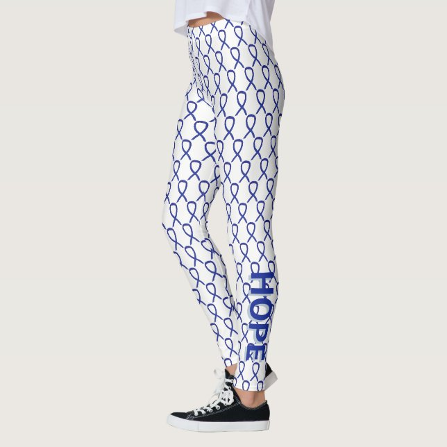 Noir Noir Sensibilisation Ruban Art Leggings perso (Gauche)