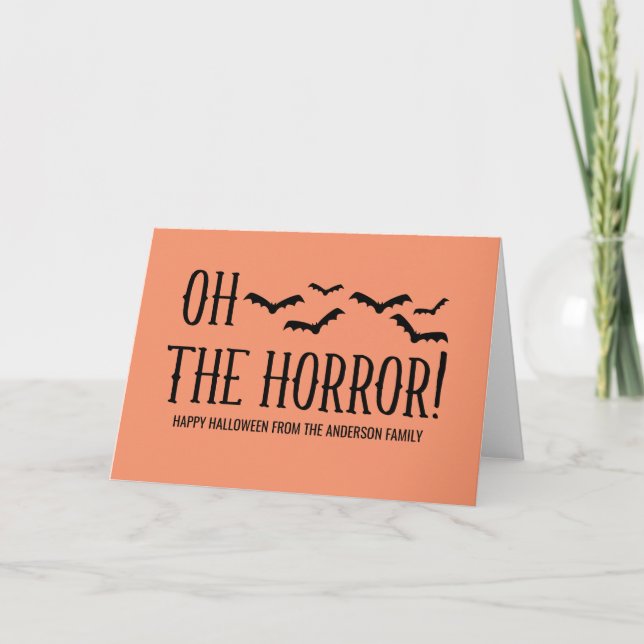 Noir oh la carte de voeux de Halloween d'horreur (Devant)
