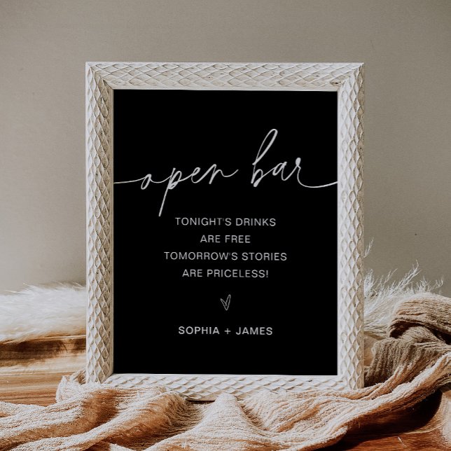 NOIR Open Bar Wedding Sign Poster (Von Creator hochgeladen)