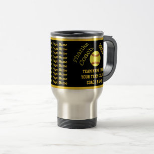 Noir or tasse nommée d'entraîneur du base-ball de