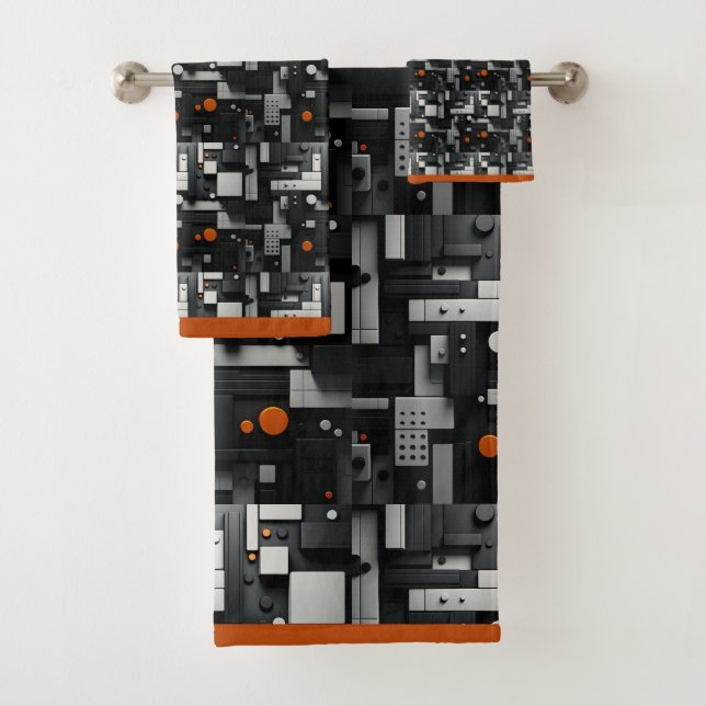 Noir Orange Gris Géométrique Moderne (En situation)
