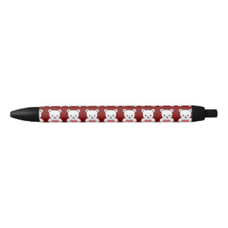 Noir Ours en peluche blanc polaire avec stylo cardiaque