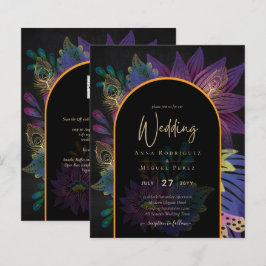 Noir Peacock Jewel Tones Floral Wedding