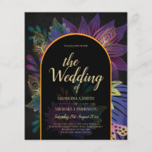 Noir Peacock Jewel Tones Floral Wedding
