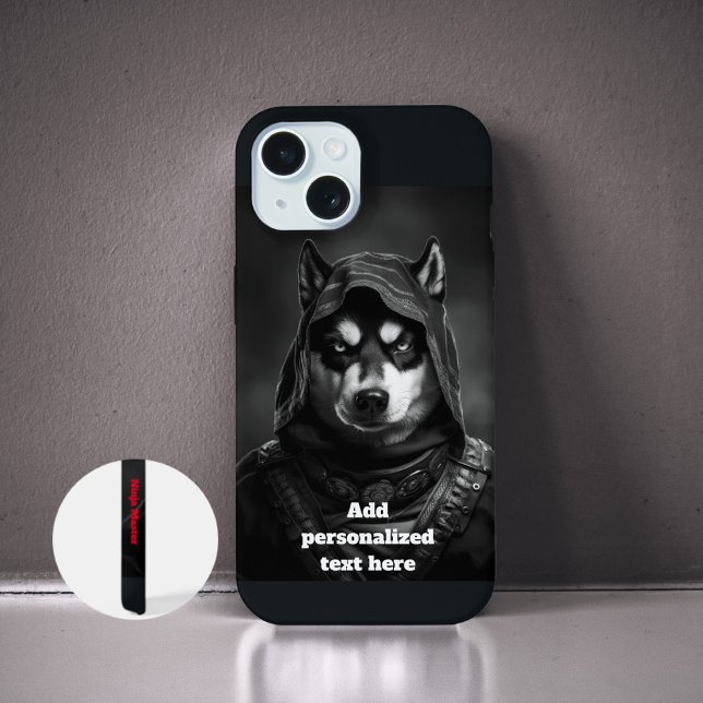 Noir personnalisé coque iphone | Ninja Husky (Créateur téléchargé)