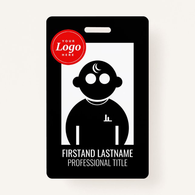 Noir QR Codé V2 Badge employé (Devant)