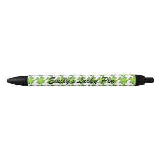 Noir Quatre-a poussé des feuilles le stylo chanceux