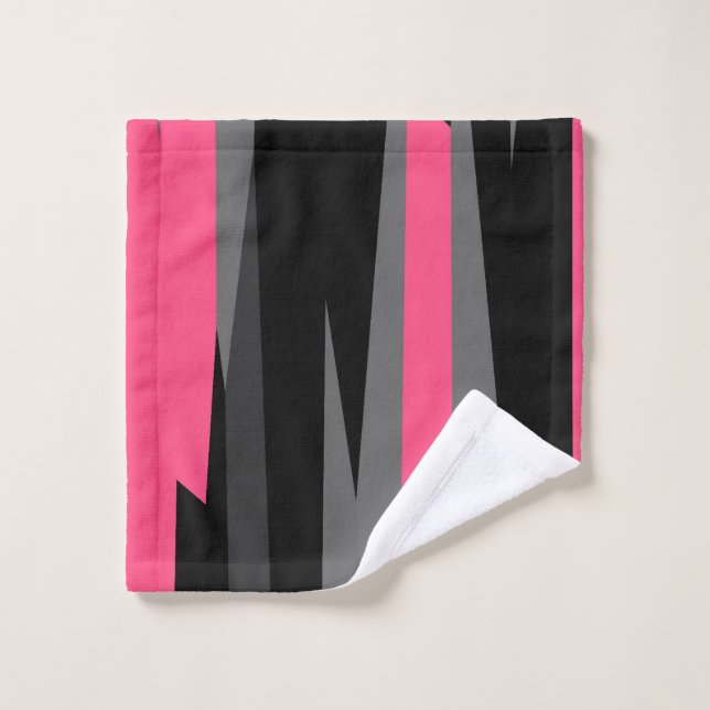 Noir rose et gris (Gant de toilette)