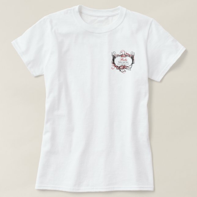 noir rouge Chic Business promotionnel Tshirt (Design devant)