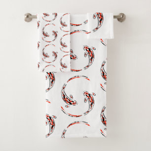 Noir & Rouge Japonais Poisson Koi Motif artistique