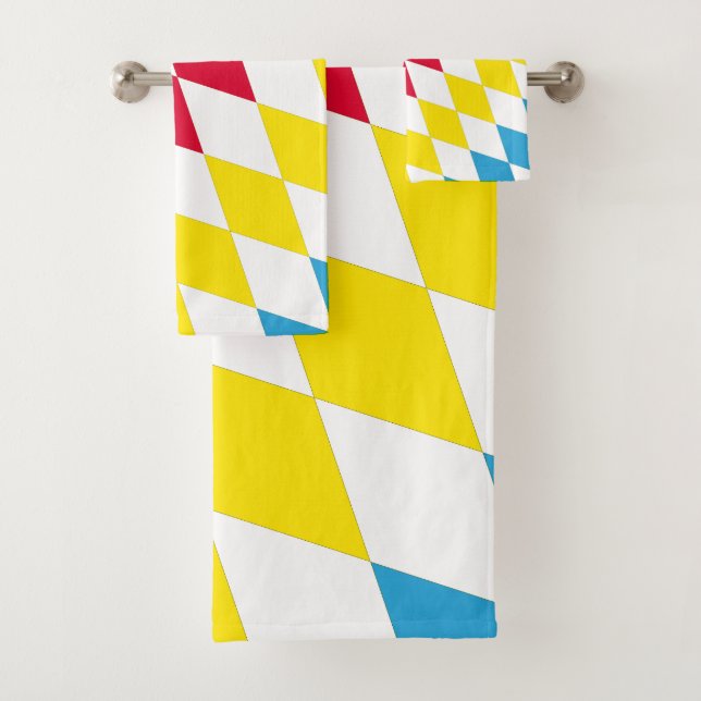 Noir rouge jaune Bavaria Motif Drapeau Diamant (En situation)