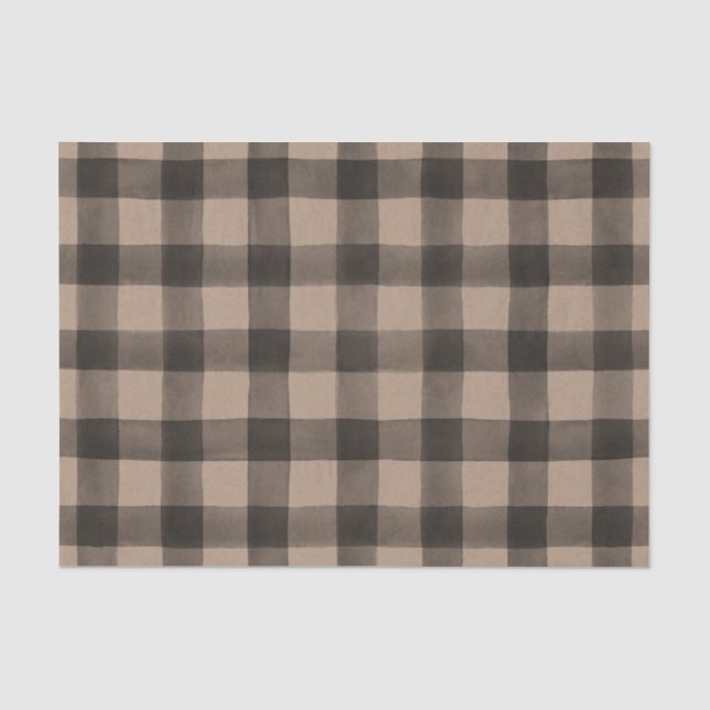 Noir rustique et papier de soie de soie de plaid (Recto)