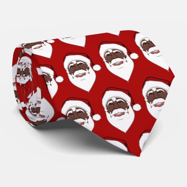Noir Santa Clause Cravate Noir Noir Noël (Roulé)