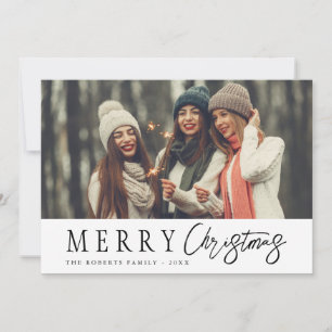 noir script heureux carte de vacances de noël