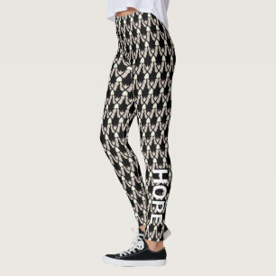 Noir Sensibilisation Ruban Angel Leggings d'art pe