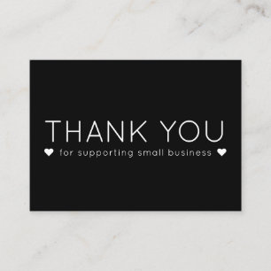 Noir simple Merci moderne Cartes de visite