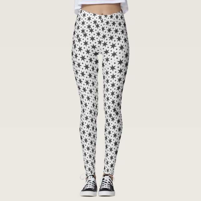 Noir Starry Stars Motifs Leggings (Devant)