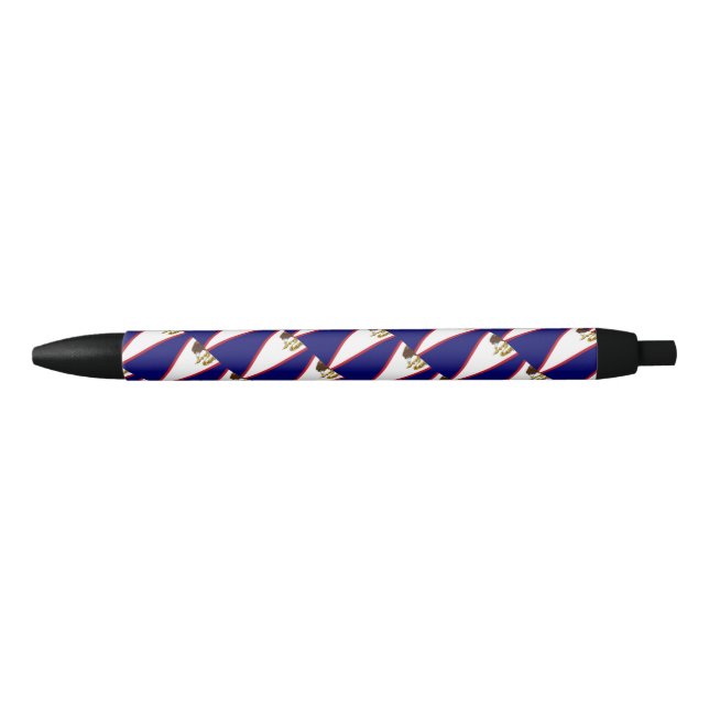 Noir Stylo à bille du drapeau des Samoa américaines (Devant)
