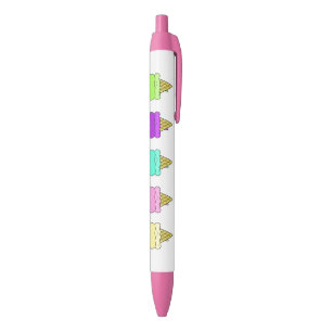 Noir Stylo à cônes crème glacée été