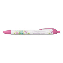 Noir Stylo à encre à écriture florale