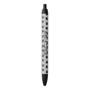 Noir Stylo à encre noire motif Pet Paws