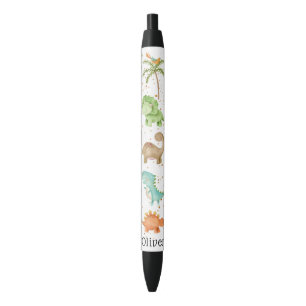 Noir Stylo à encre noire pour enfants Dinosaures custom