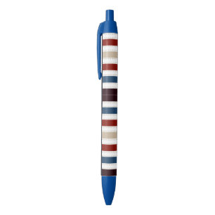 Noir Stylo à encre rayé chic monogramme moderne
