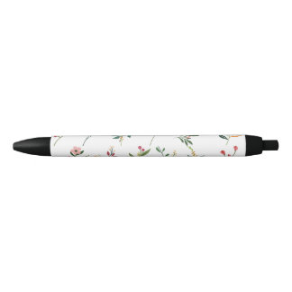 Noir Stylo à fleurs