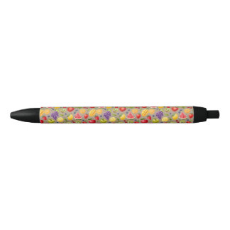 Noir Stylo à motif fruité coloré (base marron)