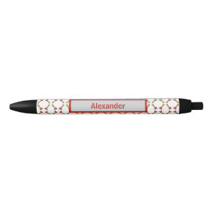 Noir Stylo à personnaliser avec motif de bagues tricoté