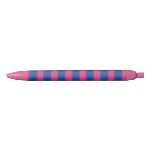 Noir Stylo à rayure étroite Drapeau Bisexuel