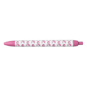Noir Stylo à ruban de sensibilisation au cancer du sein