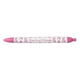 Noir Stylo à ruban de sensibilisation au cancer du sein
