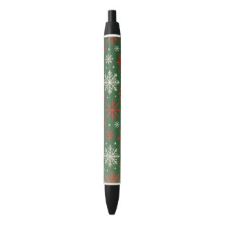 Noir stylo à thème flocon de neige de Noël