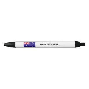 Noir Stylo australien de drapeau avec le texte