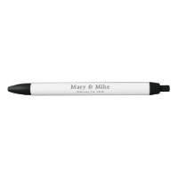 Stylo blanc classique avec nom de couple personnal