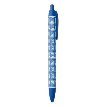 Stylo bleu et blanc principal grec de motif