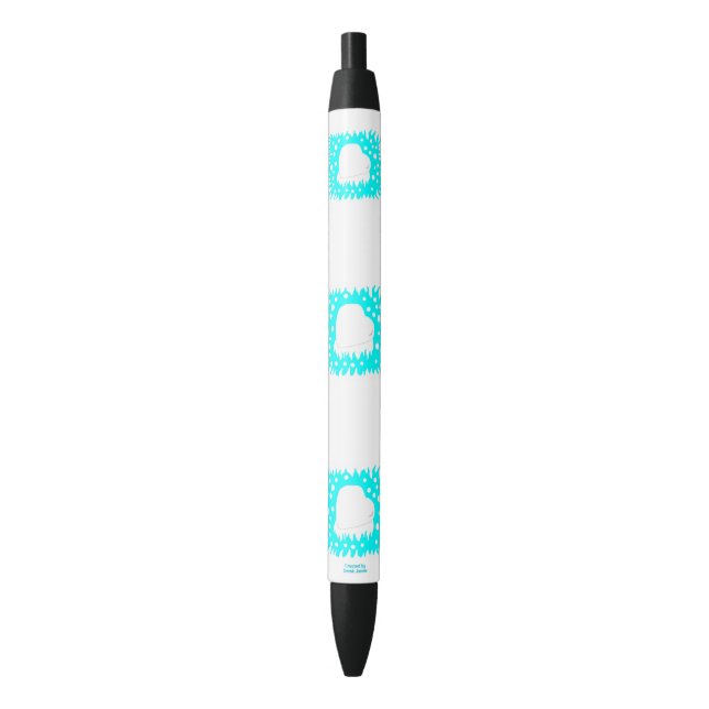 Noir Stylo Coeur Neige hiver (devant Vertical)