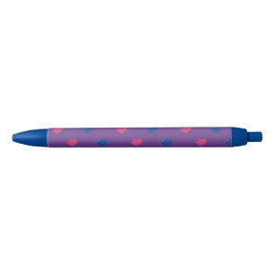 Noir Stylo coeurs de fierté bisexuelle