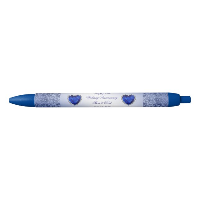 Noir Stylo d'anniversaire de mariage de saphir (Devant)