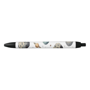 Noir Stylo d'aventure cosmique - Outil d'écriture à thè