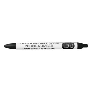 Noir Stylo de bureau d'entreprise avec logo personnalis